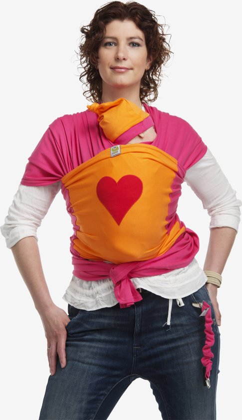 ByKay StretchyWrap Deluxe fuchsia-orange-Herz rot Large