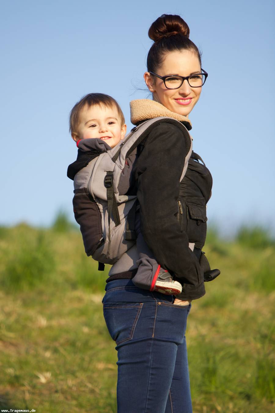 PhysioCarrier Elephant / dark coffee (grau--Tasche braun) mit Zubeh�r! (bundle)