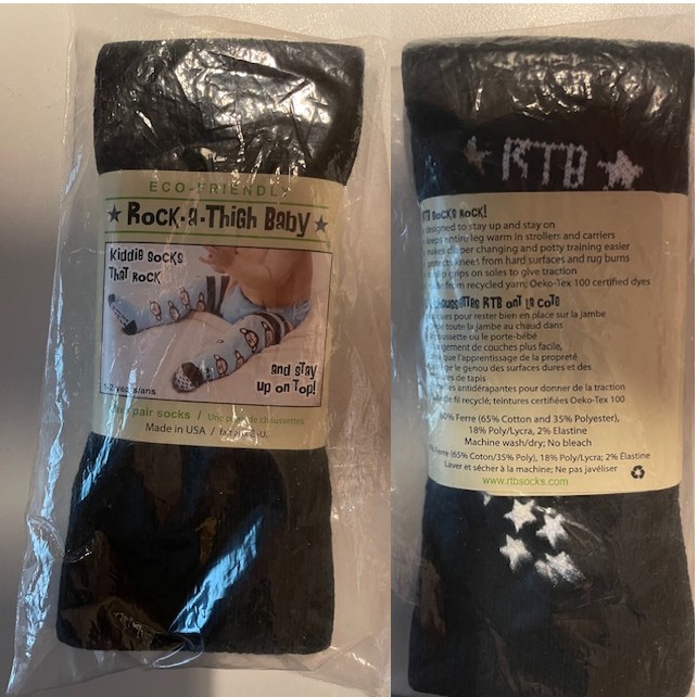 Rock a Thigh Babysocken - Babystrümpfe, die nicht rutschen! Schwarz, 1-2 Jahre